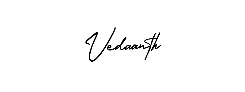 Make a beautiful signature design for name Vedaanth. With this signature (AmerikaSignatureDemo-Regular) style, you can create a handwritten signature for free. Vedaanth signature style 3 images and pictures png