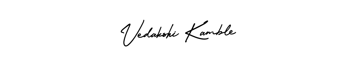 Make a short Vedakshi Kamble signature style. Manage your documents anywhere anytime using AmerikaSignatureDemo-Regular. Create and add eSignatures, submit forms, share and send files easily. Vedakshi Kamble signature style 3 images and pictures png