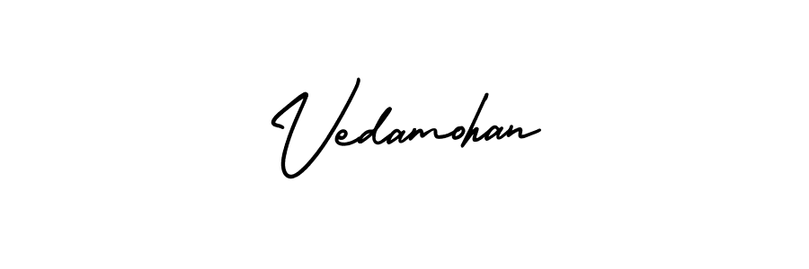 Also You can easily find your signature by using the search form. We will create Vedamohan name handwritten signature images for you free of cost using AmerikaSignatureDemo-Regular sign style. Vedamohan signature style 3 images and pictures png
