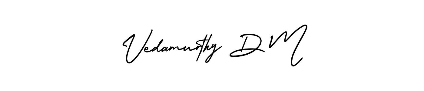 How to make Vedamurthy D M name signature. Use AmerikaSignatureDemo-Regular style for creating short signs online. This is the latest handwritten sign. Vedamurthy D M signature style 3 images and pictures png