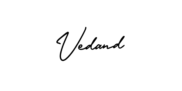 Design your own signature with our free online signature maker. With this signature software, you can create a handwritten (AmerikaSignatureDemo-Regular) signature for name Vedand. Vedand signature style 3 images and pictures png