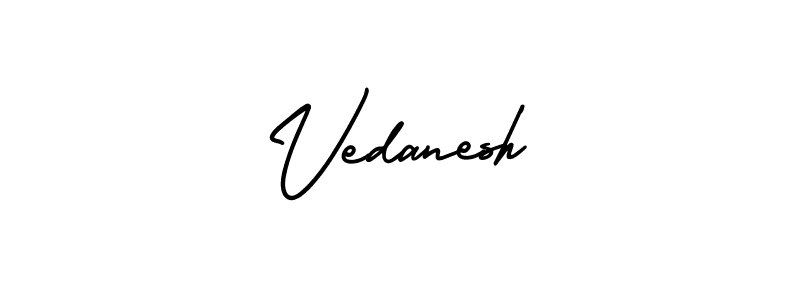 Use a signature maker to create a handwritten signature online. With this signature software, you can design (AmerikaSignatureDemo-Regular) your own signature for name Vedanesh. Vedanesh signature style 3 images and pictures png