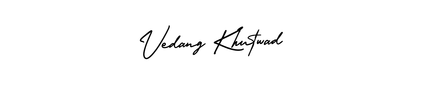 AmerikaSignatureDemo-Regular is a professional signature style that is perfect for those who want to add a touch of class to their signature. It is also a great choice for those who want to make their signature more unique. Get Vedang Khutwad name to fancy signature for free. Vedang Khutwad signature style 3 images and pictures png