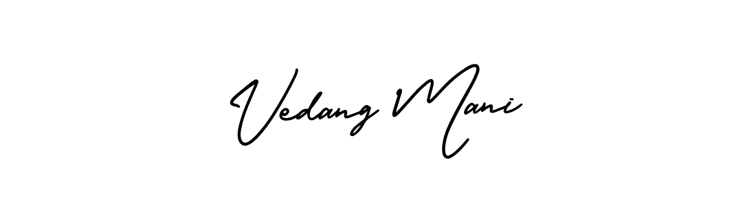 Make a beautiful signature design for name Vedang Mani. With this signature (AmerikaSignatureDemo-Regular) style, you can create a handwritten signature for free. Vedang Mani signature style 3 images and pictures png