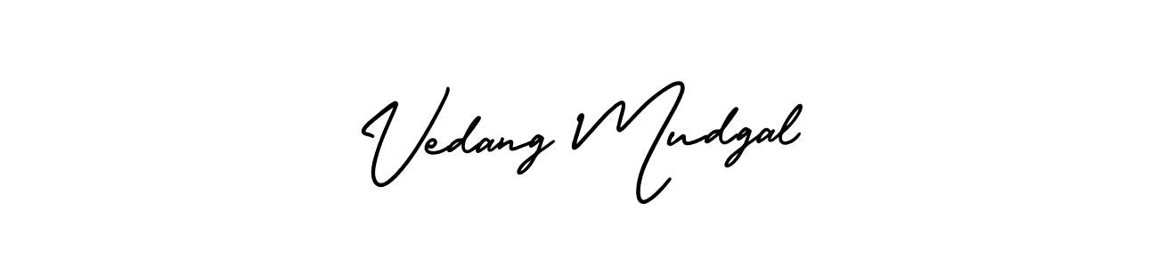 How to Draw Vedang Mudgal signature style? AmerikaSignatureDemo-Regular is a latest design signature styles for name Vedang Mudgal. Vedang Mudgal signature style 3 images and pictures png