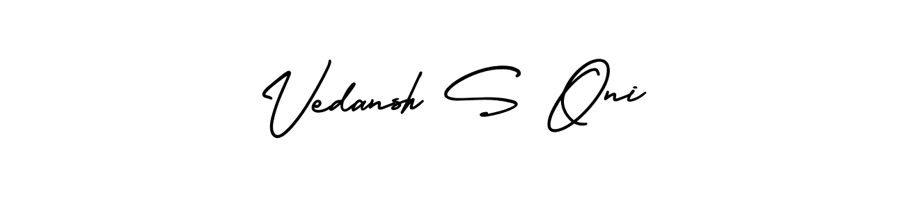 Also we have Vedansh S Oni name is the best signature style. Create professional handwritten signature collection using AmerikaSignatureDemo-Regular autograph style. Vedansh S Oni signature style 3 images and pictures png