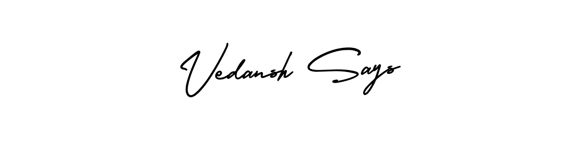 Design your own signature with our free online signature maker. With this signature software, you can create a handwritten (AmerikaSignatureDemo-Regular) signature for name Vedansh Says. Vedansh Says signature style 3 images and pictures png