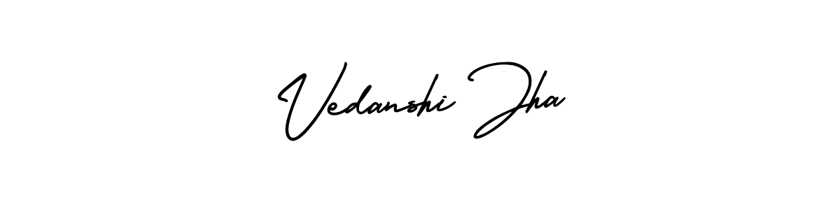 You can use this online signature creator to create a handwritten signature for the name Vedanshi Jha. This is the best online autograph maker. Vedanshi Jha signature style 3 images and pictures png