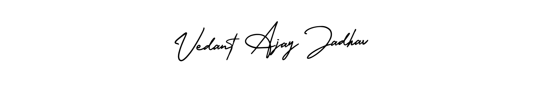 Vedant Ajay Jadhav stylish signature style. Best Handwritten Sign (AmerikaSignatureDemo-Regular) for my name. Handwritten Signature Collection Ideas for my name Vedant Ajay Jadhav. Vedant Ajay Jadhav signature style 3 images and pictures png