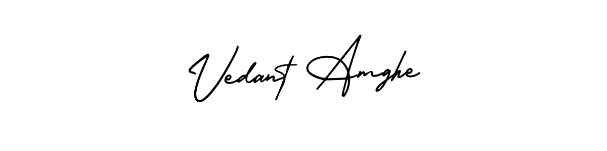 How to make Vedant Amghe name signature. Use AmerikaSignatureDemo-Regular style for creating short signs online. This is the latest handwritten sign. Vedant Amghe signature style 3 images and pictures png