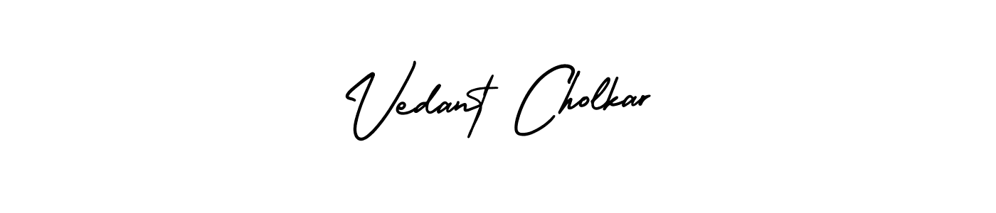 Vedant Cholkar stylish signature style. Best Handwritten Sign (AmerikaSignatureDemo-Regular) for my name. Handwritten Signature Collection Ideas for my name Vedant Cholkar. Vedant Cholkar signature style 3 images and pictures png