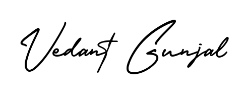 Turn your name Vedant Gunjal into a signature brand with AmerikaSignatureDemo-Regular styling. Download in standard PNG or transparent format anytime. Vedant Gunjal signature style 3 images and pictures png