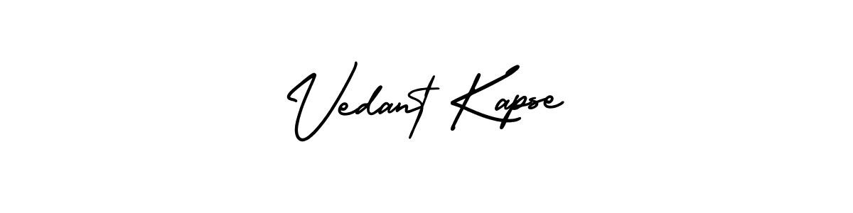 This is the best signature style for the Vedant Kapse name. Also you like these signature font (AmerikaSignatureDemo-Regular). Mix name signature. Vedant Kapse signature style 3 images and pictures png