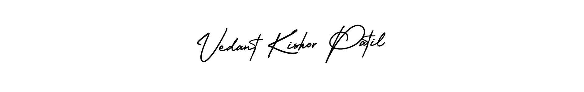 AmerikaSignatureDemo-Regular is a professional signature style that is perfect for those who want to add a touch of class to their signature. It is also a great choice for those who want to make their signature more unique. Get Vedant Kishor Patil name to fancy signature for free. Vedant Kishor Patil signature style 3 images and pictures png