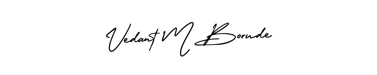 Best and Professional Signature Style for Vedant M Borude. AmerikaSignatureDemo-Regular Best Signature Style Collection. Vedant M Borude signature style 3 images and pictures png