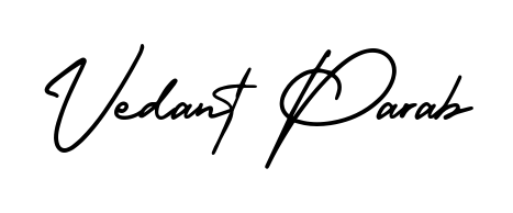 Explore multiple handwriting variations for Vedant Parab including this stunning AmerikaSignatureDemo-Regular design. Free to use across all platforms. Vedant Parab signature style 3 images and pictures png