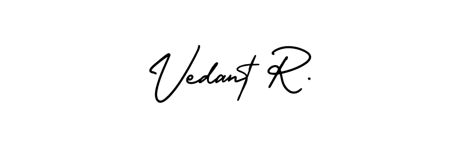 Also You can easily find your signature by using the search form. We will create Vedant R. name handwritten signature images for you free of cost using AmerikaSignatureDemo-Regular sign style. Vedant R. signature style 3 images and pictures png