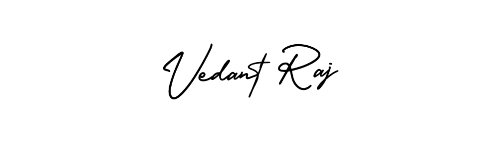 This is the best signature style for the Vedant Raj name. Also you like these signature font (AmerikaSignatureDemo-Regular). Mix name signature. Vedant Raj signature style 3 images and pictures png