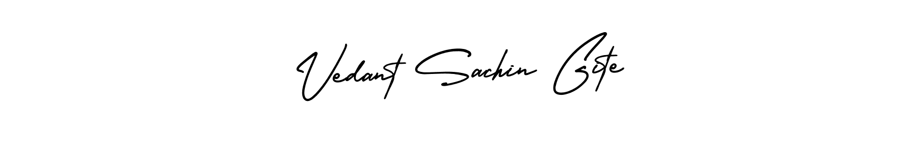 Vedant Sachin Gite stylish signature style. Best Handwritten Sign (AmerikaSignatureDemo-Regular) for my name. Handwritten Signature Collection Ideas for my name Vedant Sachin Gite. Vedant Sachin Gite signature style 3 images and pictures png