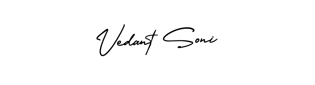 It looks lik you need a new signature style for name Vedant Soni. Design unique handwritten (AmerikaSignatureDemo-Regular) signature with our free signature maker in just a few clicks. Vedant Soni signature style 3 images and pictures png