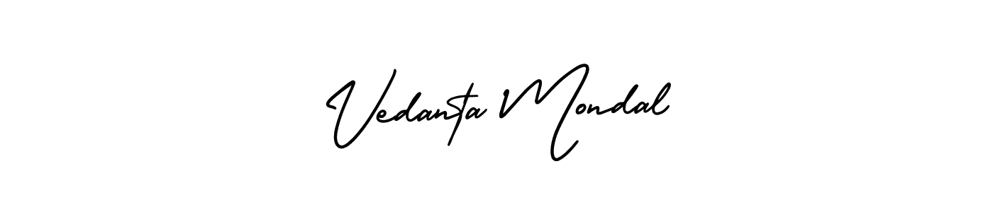 How to make Vedanta Mondal name signature. Use AmerikaSignatureDemo-Regular style for creating short signs online. This is the latest handwritten sign. Vedanta Mondal signature style 3 images and pictures png