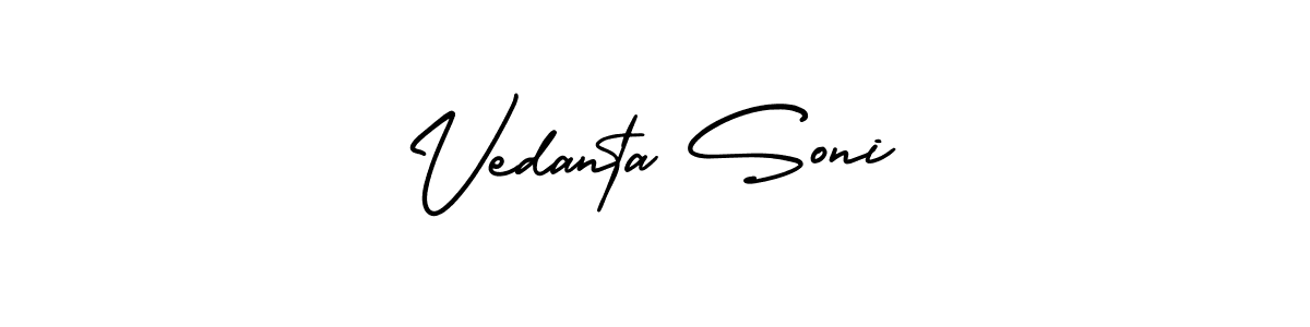 Design your own signature with our free online signature maker. With this signature software, you can create a handwritten (AmerikaSignatureDemo-Regular) signature for name Vedanta Soni. Vedanta Soni signature style 3 images and pictures png