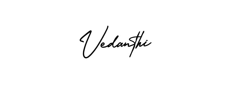 Use a signature maker to create a handwritten signature online. With this signature software, you can design (AmerikaSignatureDemo-Regular) your own signature for name Vedanthi. Vedanthi signature style 3 images and pictures png
