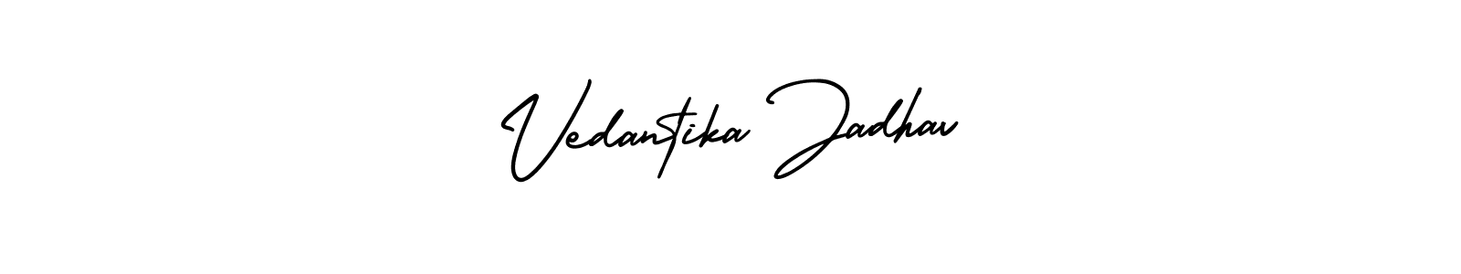 Use a signature maker to create a handwritten signature online. With this signature software, you can design (AmerikaSignatureDemo-Regular) your own signature for name Vedantika Jadhav. Vedantika Jadhav signature style 3 images and pictures png