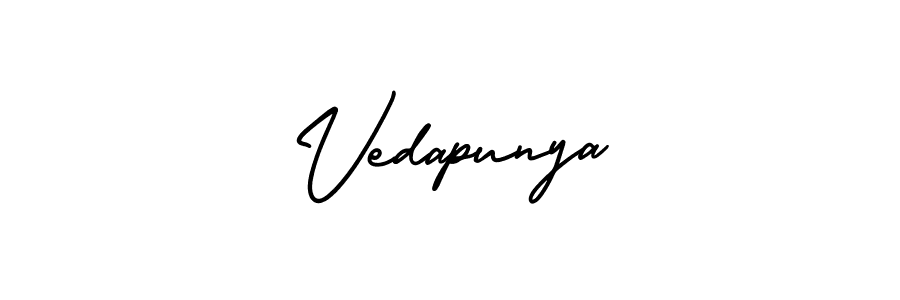 How to Draw Vedapunya signature style? AmerikaSignatureDemo-Regular is a latest design signature styles for name Vedapunya. Vedapunya signature style 3 images and pictures png
