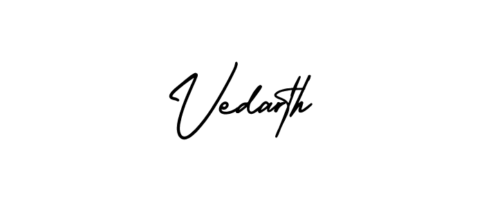 How to make Vedarth signature? AmerikaSignatureDemo-Regular is a professional autograph style. Create handwritten signature for Vedarth name. Vedarth signature style 3 images and pictures png