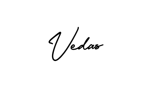 It looks lik you need a new signature style for name Vedas. Design unique handwritten (AmerikaSignatureDemo-Regular) signature with our free signature maker in just a few clicks. Vedas signature style 3 images and pictures png