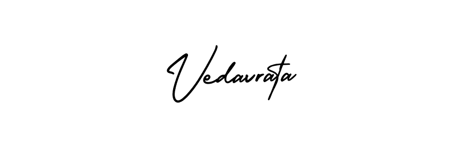 if you are searching for the best signature style for your name Vedavrata. so please give up your signature search. here we have designed multiple signature styles  using AmerikaSignatureDemo-Regular. Vedavrata signature style 3 images and pictures png