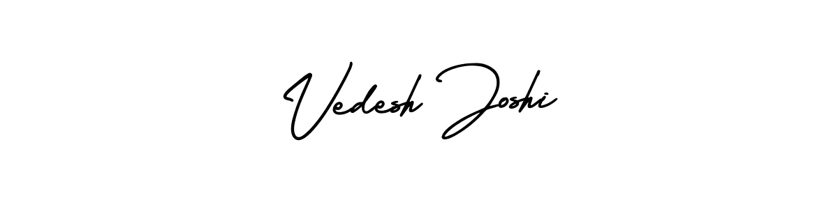 How to make Vedesh Joshi name signature. Use AmerikaSignatureDemo-Regular style for creating short signs online. This is the latest handwritten sign. Vedesh Joshi signature style 3 images and pictures png