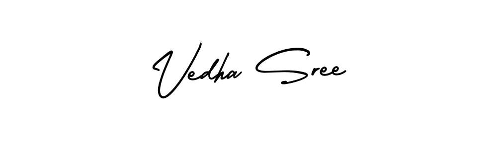 Make a beautiful signature design for name Vedha Sree. With this signature (AmerikaSignatureDemo-Regular) style, you can create a handwritten signature for free. Vedha Sree signature style 3 images and pictures png
