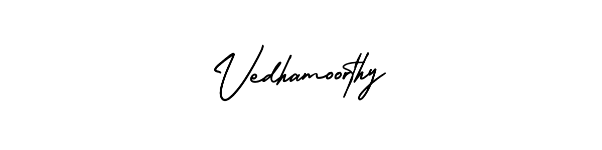 The best way (AmerikaSignatureDemo-Regular) to make a short signature is to pick only two or three words in your name. The name Vedhamoorthy include a total of six letters. For converting this name. Vedhamoorthy signature style 3 images and pictures png