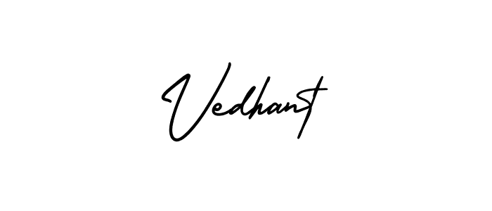 if you are searching for the best signature style for your name Vedhant. so please give up your signature search. here we have designed multiple signature styles  using AmerikaSignatureDemo-Regular. Vedhant signature style 3 images and pictures png