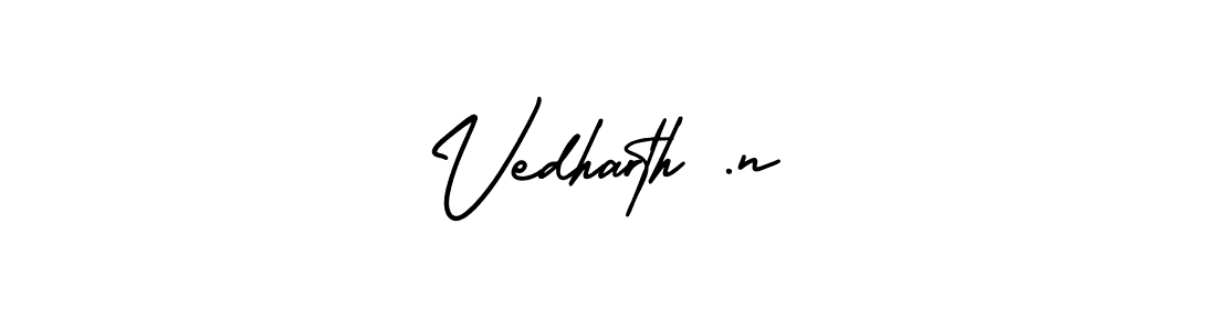 Make a beautiful signature design for name Vedharth .n. With this signature (AmerikaSignatureDemo-Regular) style, you can create a handwritten signature for free. Vedharth .n signature style 3 images and pictures png