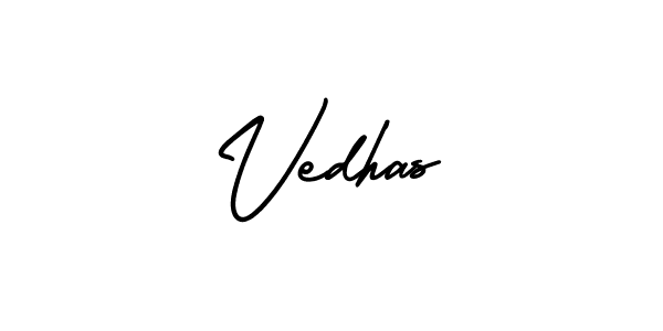 Create a beautiful signature design for name Vedhas. With this signature (AmerikaSignatureDemo-Regular) fonts, you can make a handwritten signature for free. Vedhas signature style 3 images and pictures png