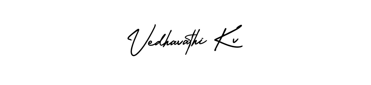 if you are searching for the best signature style for your name Vedhavathi Kv. so please give up your signature search. here we have designed multiple signature styles  using AmerikaSignatureDemo-Regular. Vedhavathi Kv signature style 3 images and pictures png