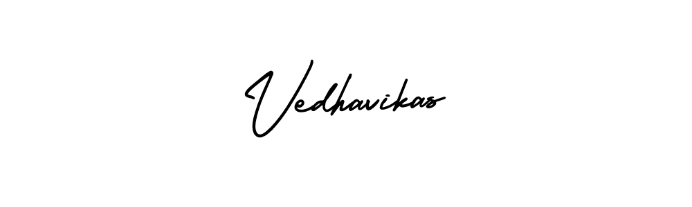 Design your own signature with our free online signature maker. With this signature software, you can create a handwritten (AmerikaSignatureDemo-Regular) signature for name Vedhavikas. Vedhavikas signature style 3 images and pictures png