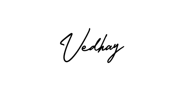 Vedhay stylish signature style. Best Handwritten Sign (AmerikaSignatureDemo-Regular) for my name. Handwritten Signature Collection Ideas for my name Vedhay. Vedhay signature style 3 images and pictures png