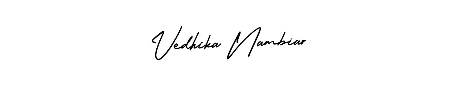 Create a beautiful signature design for name Vedhika Nambiar. With this signature (AmerikaSignatureDemo-Regular) fonts, you can make a handwritten signature for free. Vedhika Nambiar signature style 3 images and pictures png