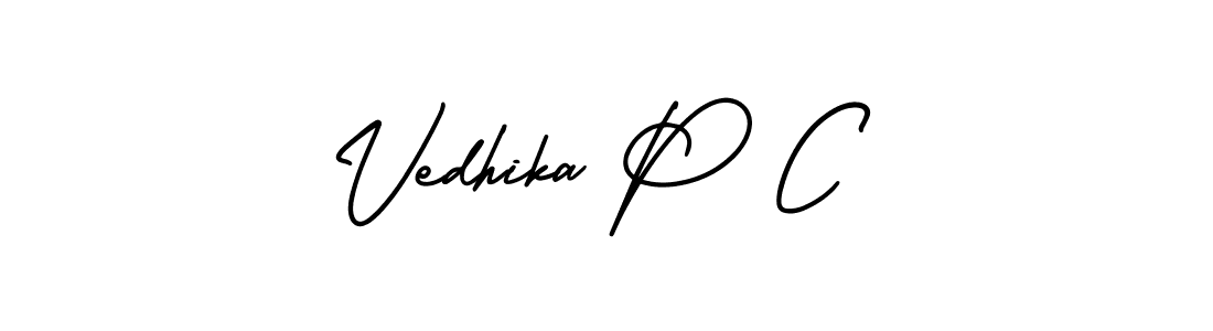 Similarly AmerikaSignatureDemo-Regular is the best handwritten signature design. Signature creator online .You can use it as an online autograph creator for name Vedhika P C. Vedhika P C signature style 3 images and pictures png