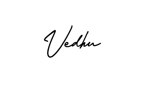 if you are searching for the best signature style for your name Vedhu. so please give up your signature search. here we have designed multiple signature styles  using AmerikaSignatureDemo-Regular. Vedhu signature style 3 images and pictures png