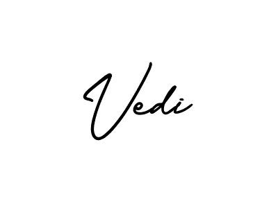 Create a beautiful signature design for name Vedi. With this signature (AmerikaSignatureDemo-Regular) fonts, you can make a handwritten signature for free. Vedi signature style 3 images and pictures png