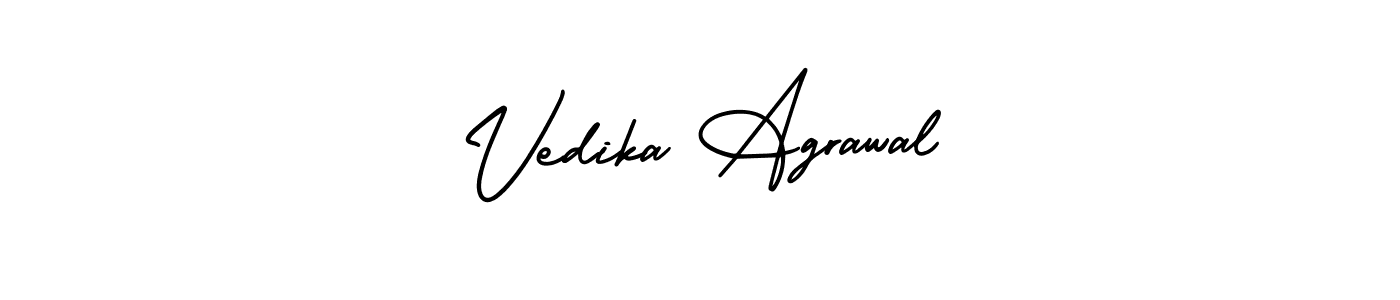 How to make Vedika Agrawal name signature. Use AmerikaSignatureDemo-Regular style for creating short signs online. This is the latest handwritten sign. Vedika Agrawal signature style 3 images and pictures png