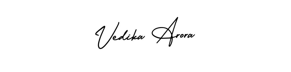Design your own signature with our free online signature maker. With this signature software, you can create a handwritten (AmerikaSignatureDemo-Regular) signature for name Vedika Arora. Vedika Arora signature style 3 images and pictures png