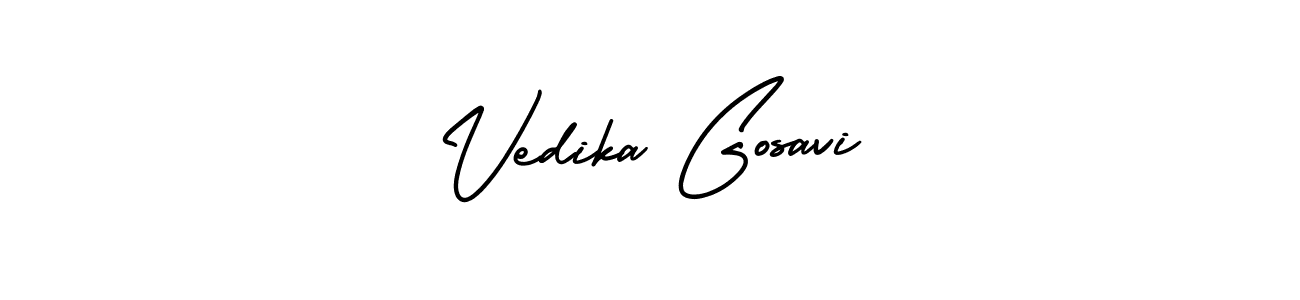 Create a beautiful signature design for name Vedika Gosavi. With this signature (AmerikaSignatureDemo-Regular) fonts, you can make a handwritten signature for free. Vedika Gosavi signature style 3 images and pictures png