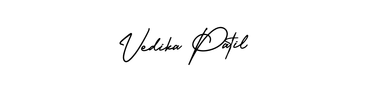 How to make Vedika Patil name signature. Use AmerikaSignatureDemo-Regular style for creating short signs online. This is the latest handwritten sign. Vedika Patil signature style 3 images and pictures png