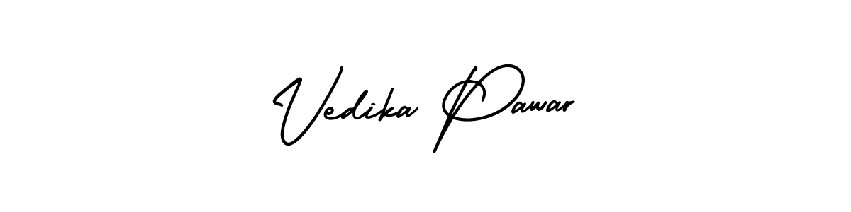 AmerikaSignatureDemo-Regular is a professional signature style that is perfect for those who want to add a touch of class to their signature. It is also a great choice for those who want to make their signature more unique. Get Vedika Pawar name to fancy signature for free. Vedika Pawar signature style 3 images and pictures png